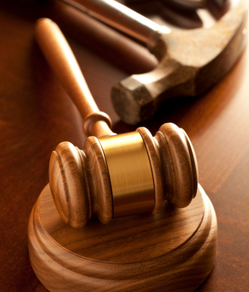 A close up of a law gavel.